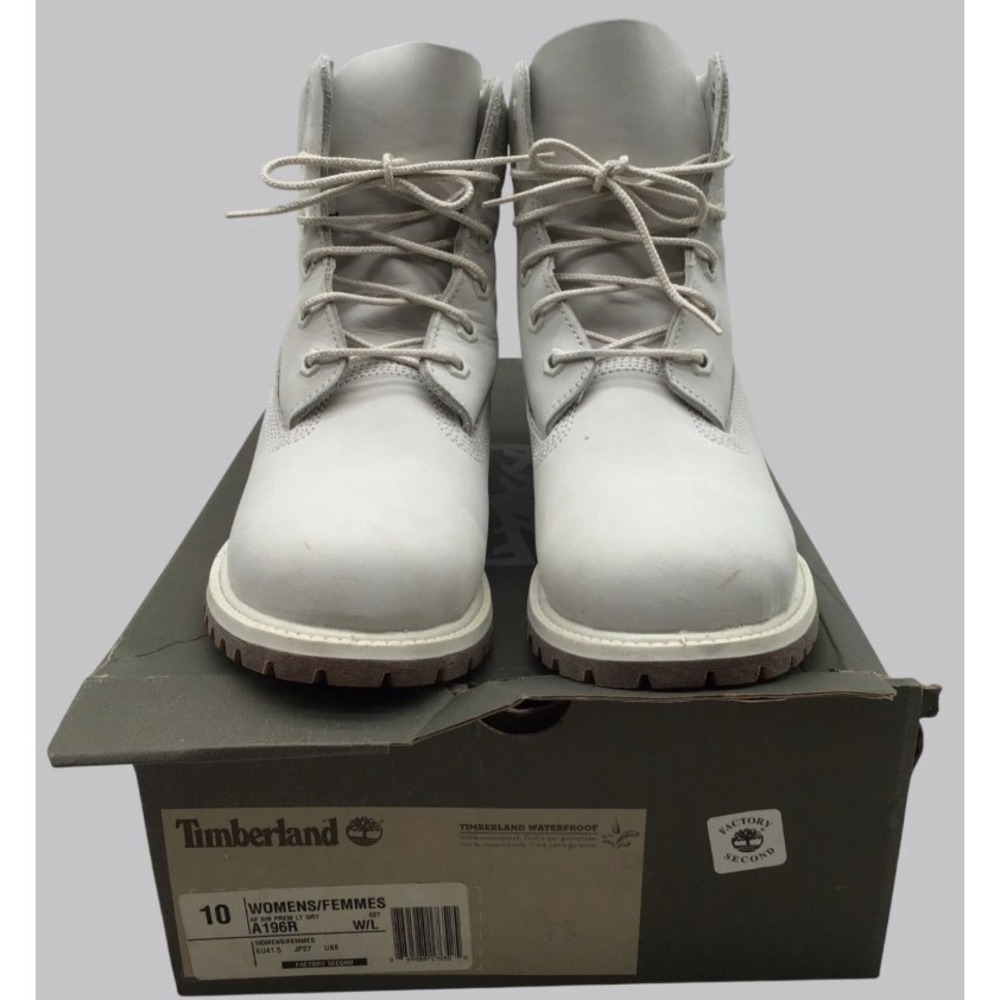 Timberland Women's 6 Inch Premium Waterproof Boots Light Gray Size 10 A196R